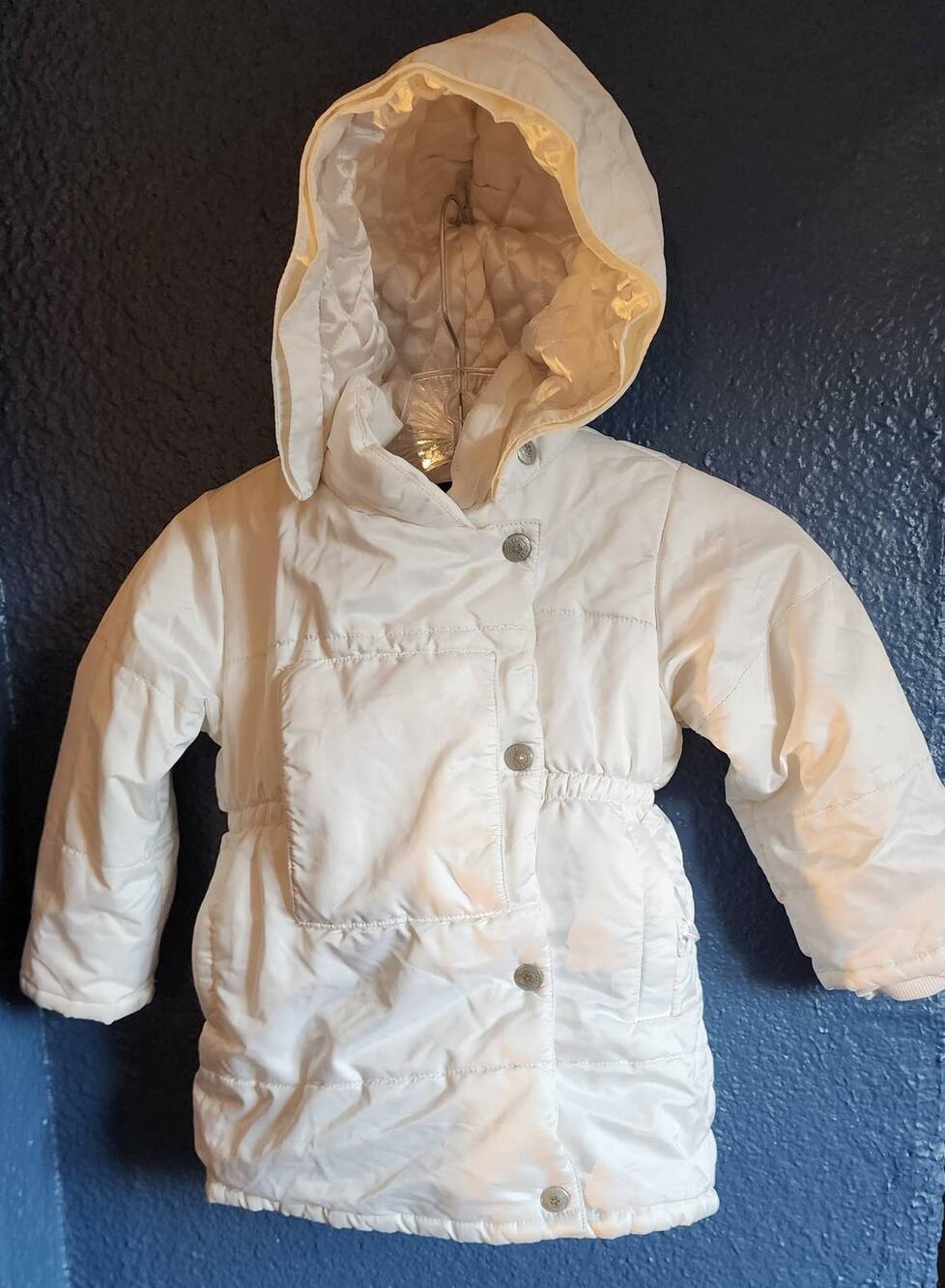 Baby Gap White Puffer Style Coat Jacket with Hood 3T